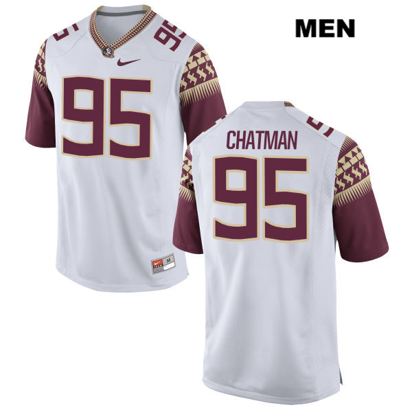 Men's NCAA Nike Florida State Seminoles #95 Jamarcus Chatman College White Stitched Authentic Football Jersey OGT8069LA